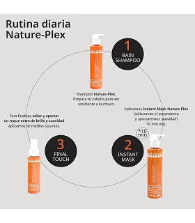 Rutina diaria de tratamiento Nature-Plex. Reparación total del cabello dañado