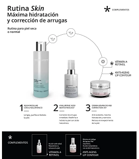 Rutina diaria facial máxima hidratación y corrección de arrugas