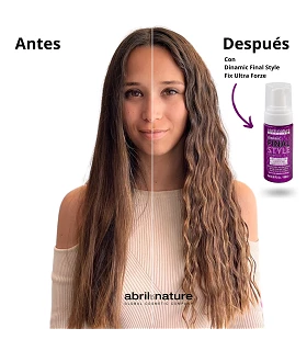 Antes y Después de utilizar la Espuma para peinados extrafuerte