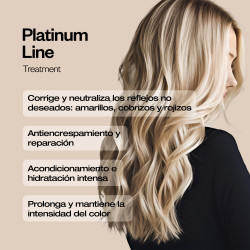 Champú Platinum, matizador para cabello rubio y canas. Anti-amarillos